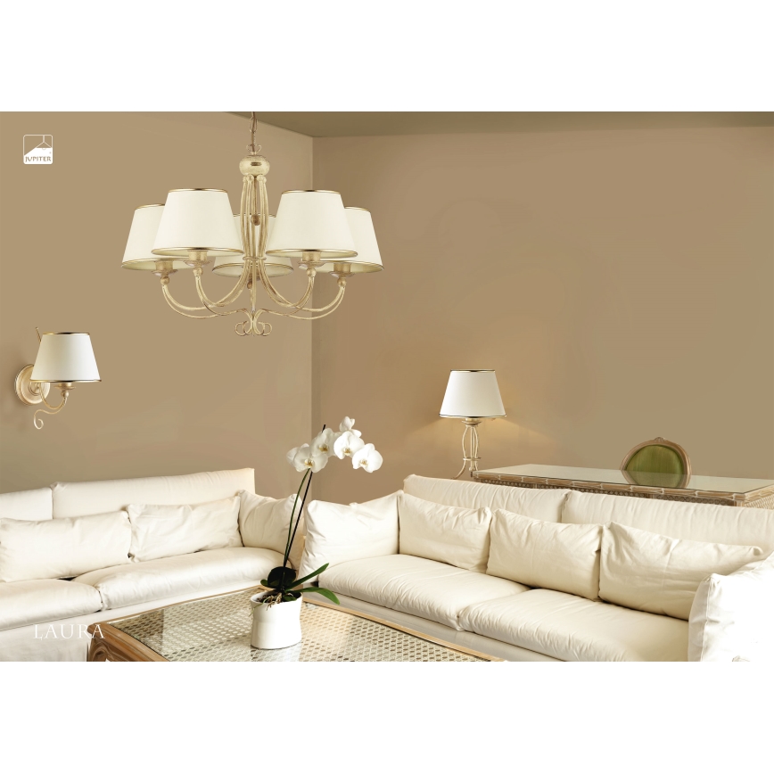 Jupiter 515 - LA-5-E - Подвесная люстра на цепи LAURA 5xE27/60W/230V