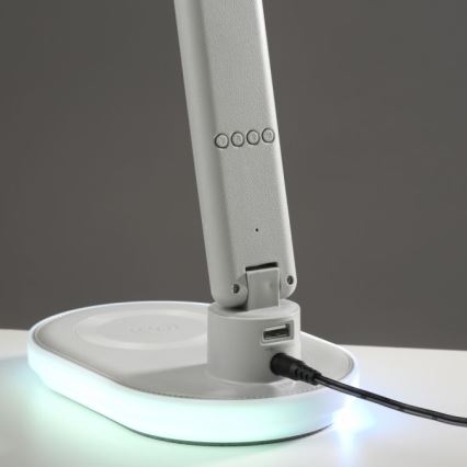 JUST LIGHT. 11018-16 - Сенсорная столовая лампа TINA LED/4W/230V с беспроводной зарядкой, белая