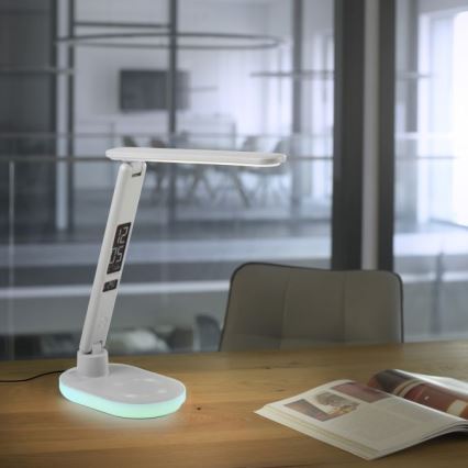 JUST LIGHT. 11018-16 - RGBW LED Touch Desk Lamp with Wireless Charging TINA LED/4W/230V White