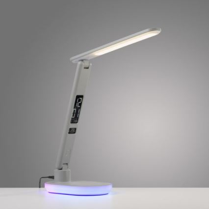 JUST LIGHT. 11018-16 - RGBW LED Touch Desk Lamp with Wireless Charging TINA LED/4W/230V White
