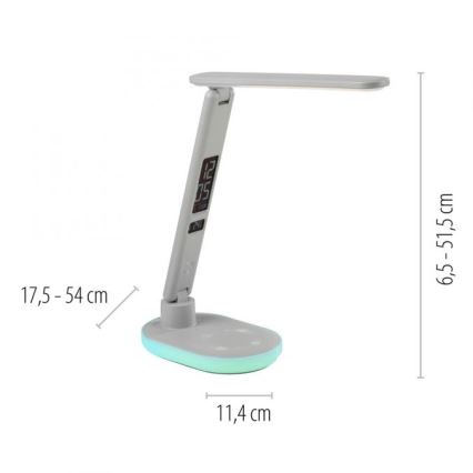 JUST LIGHT. 11018-16 - RGBW LED Touch Desk Lamp with Wireless Charging TINA LED/4W/230V White