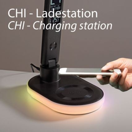 JUST LIGHT. 11018-18 - Светодиодная настольная сенсорная лампа RGBW с диммером и беспроводной зарядкой TINA LED/4W/230V черная
