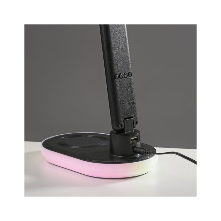 JUST LIGHT. 11018-18 - Светодиодная настольная сенсорная лампа RGBW с диммером и беспроводной зарядкой TINA LED/4W/230V черная