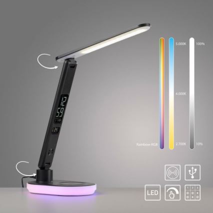 JUST LIGHT. 11018-18 - Светодиодная настольная RGBW-лампа с регулированием яркости и беспроводной зарядкой TINA LED/4W/230V
