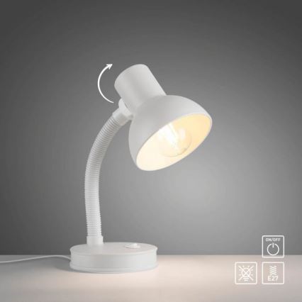 JUST LIGHT. 11080-16 - Гибкий столовый светильник FLEXI 1xE27/25W/230V белый