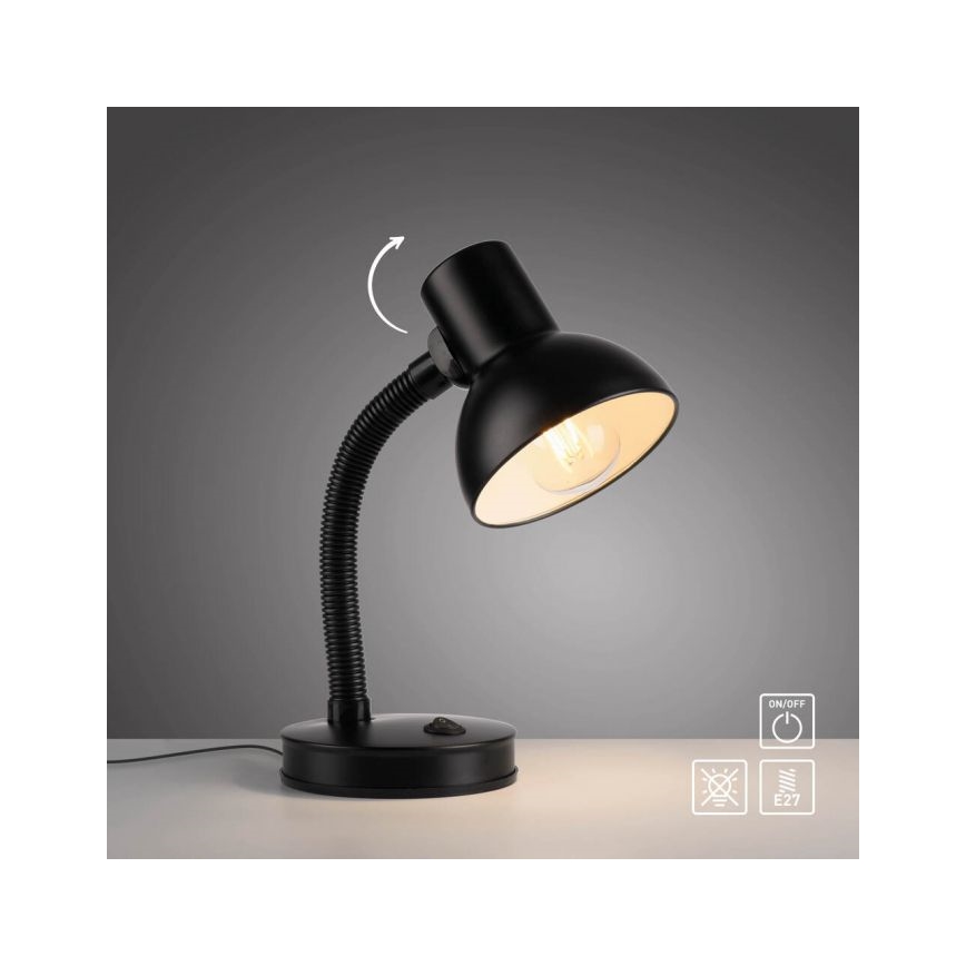 JUST LIGHT. 11080-18 - Гибкий столовый светильник FLEXI 1xE27/25W/230V черный