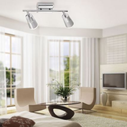 JUST LIGHT. 11229-17 - Светодиодный точечный светильник DALLI 2xLED/3,5W/230V блестящий хром