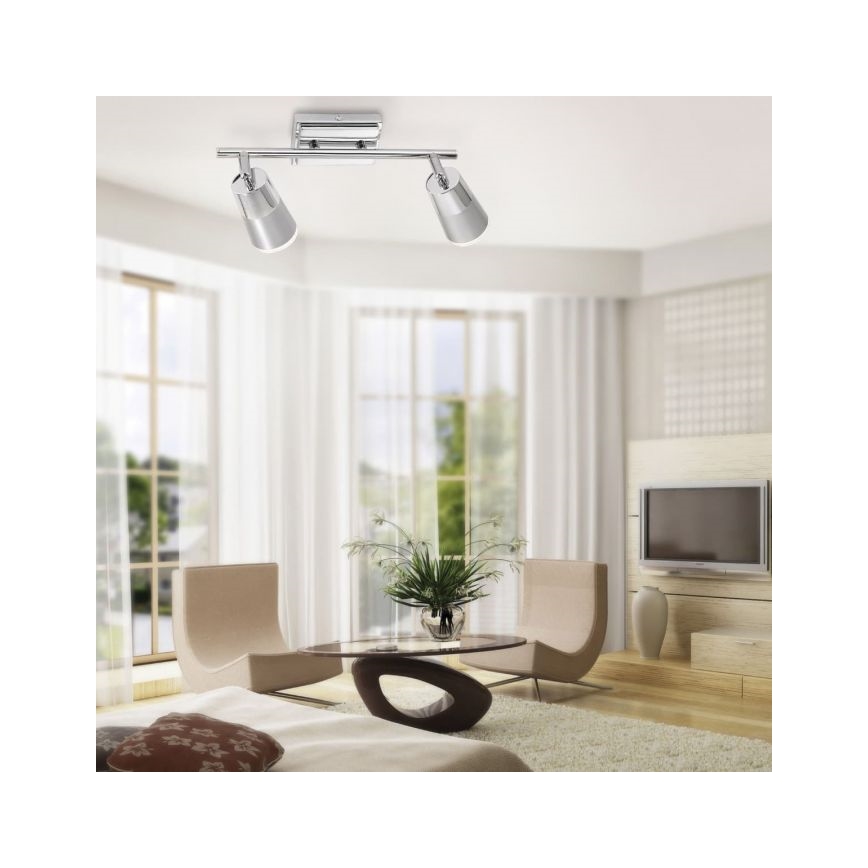 JUST LIGHT. 11229-17 - Світлодіодний точковий світильник DALLI 2xLED/3,5W/230V глянцевий хром