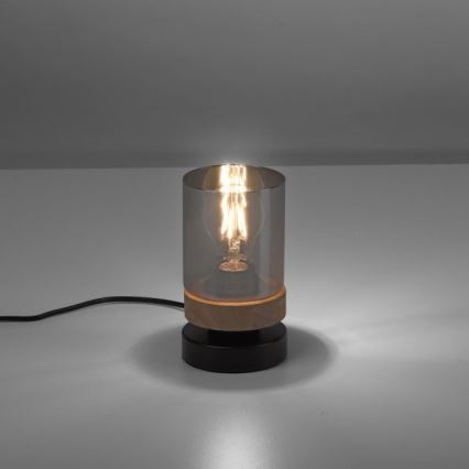 JUST LIGHT. 11310-18 - Настільна лампа PASQUAL 1xE27/40W/230V чорний/каучукове дерево