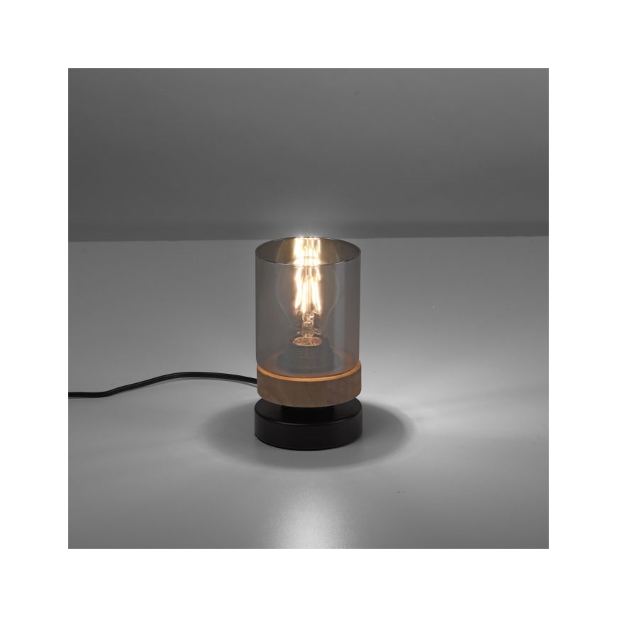 JUST LIGHT. 11310-18 - Настільна лампа PASQUAL 1xE27/40W/230V чорний/каучукове дерево