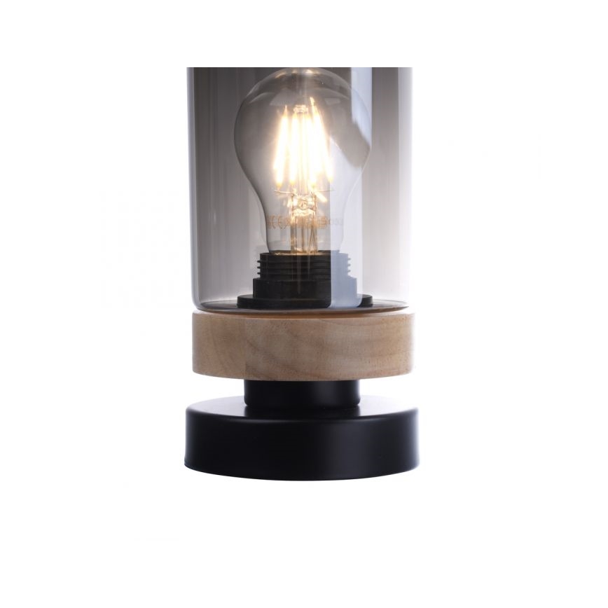 JUST LIGHT. 11310-18 - Настільна лампа PASQUAL 1xE27/40W/230V чорний/каучукове дерево