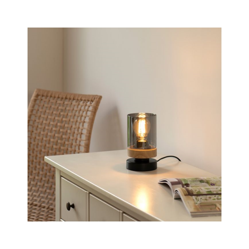 JUST LIGHT. 11310-18 - Настольная лампа PASQUAL 1xE27/40W/230V черный/каучук