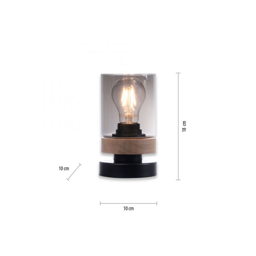 JUST LIGHT. 11310-18 - Настольная лампа PASQUAL 1xE27/40W/230V черный/каучук