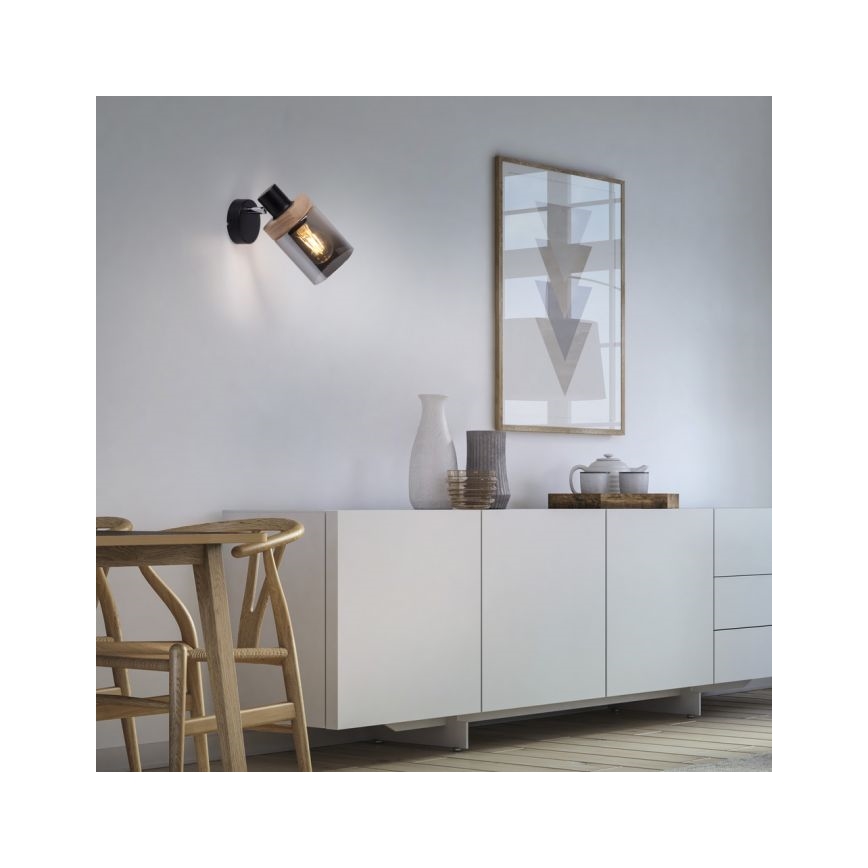 JUST LIGHT. 11311-18 - Настенный точечный светильник PASQUAL 1xE27/40W/230V черный/каучук