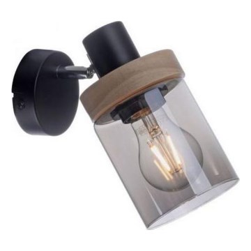 JUST LIGHT. 11311-18 - Настінний точковий світильник PASQUAL 1xE27/40W/230V чорний/каучукове дерево