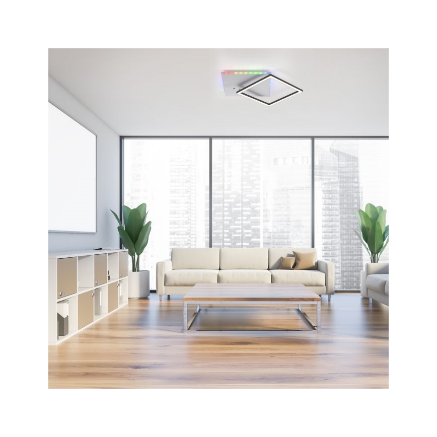 JUST LIGHT. 11327-95 - Стельовий RGBW-світильник з регулюванням яскравості RENDA LED/31W/230V 2700-5000K + пульт дистанційного керування
