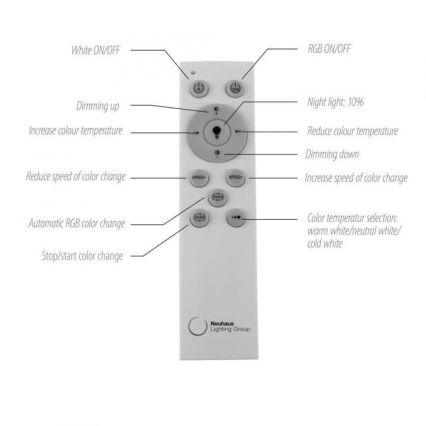 JUST LIGHT. 11327-95 - Стельовий RGBW-світильник з регулюванням яскравості RENDA LED/31W/230V 2700-5000K + пульт дистанційного керування