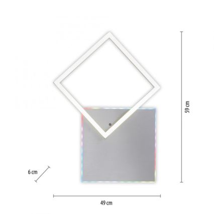 JUST LIGHT. 11327-95 - Стельовий RGBW-світильник з регулюванням яскравості RENDA LED/31W/230V 2700-5000K + пульт дистанційного керування
