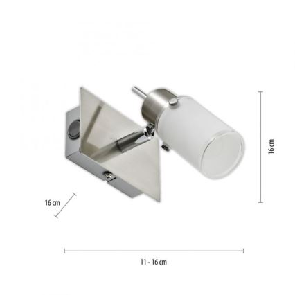JUST LIGHT. 11931-55 - Світлодіодний настінний точковий світильник MAX 1xGU10/4W/230V матовий хром