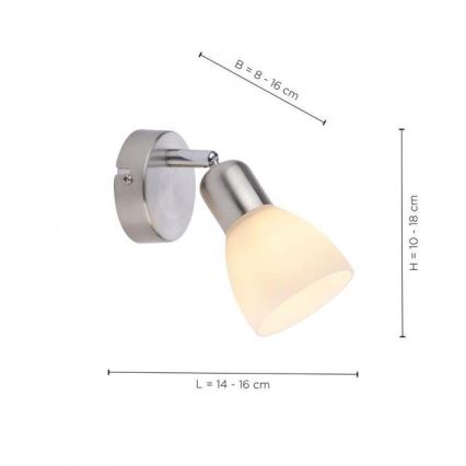JUST LIGHT. 11951-55 - Настінний точковий світильник KARO 1xE14/40W/230V матовий хром