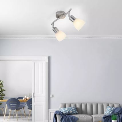 JUST LIGHT. 11952-55 - Точечный светильник KARO 2xE14/40W/230V матовый хром
