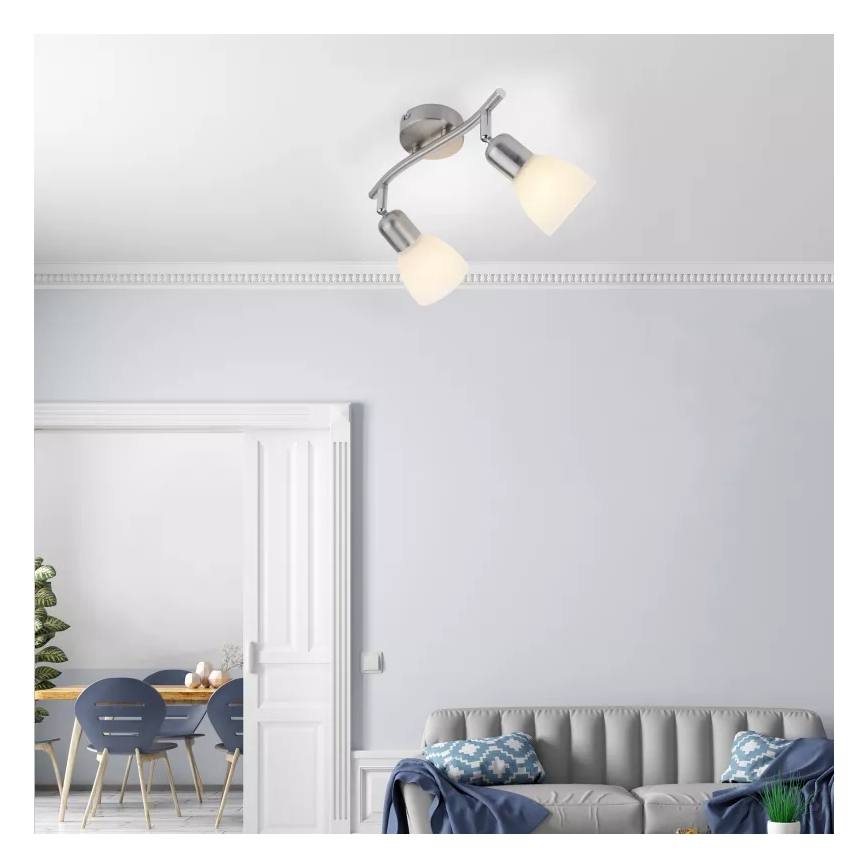 JUST LIGHT. 11952-55 - Точечный светильник KARO 2xE14/40W/230V матовый хром