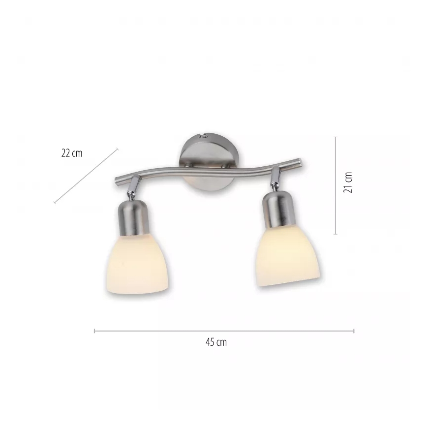 JUST LIGHT. 11952-55 - Точечный светильник KARO 2xE14/40W/230V матовый хром
