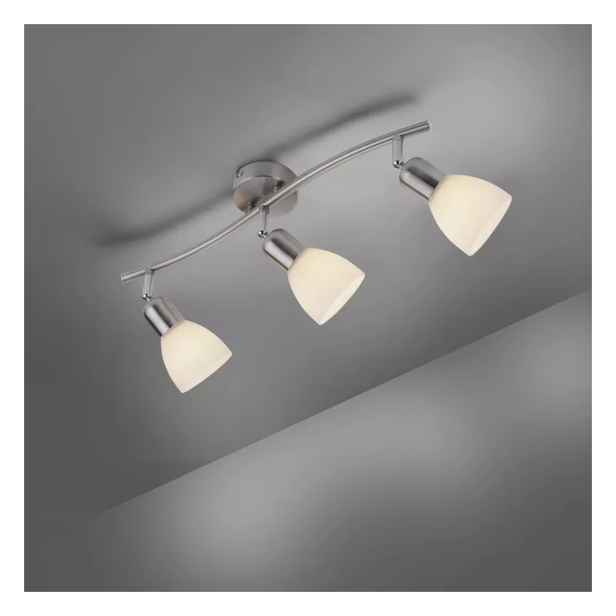 JUST LIGHT. 11953-55 - Точечный светильник KARO 3xE14/40W/230V матовый хром