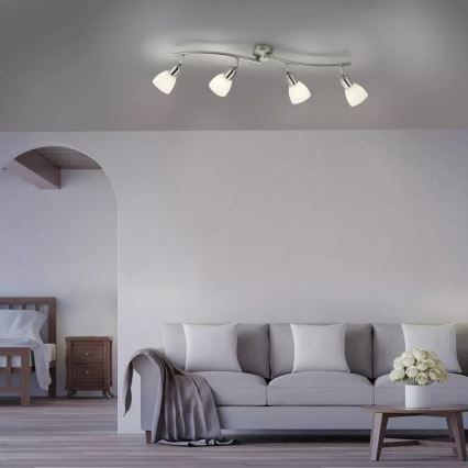 JUST LIGHT. 11954-55 - Точечный светильник KARO 4xE14/40W/230V матовый хром