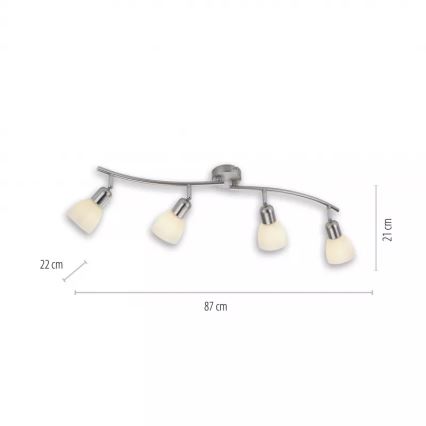 JUST LIGHT. 11954-55 - Точечный светильник KARO 4xE14/40W/230V матовый хром