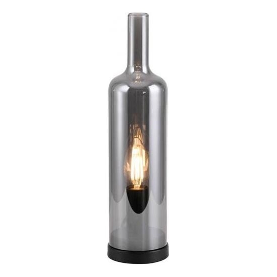 JUST LIGHT. 14006-25 - Настільна лампа BOTTLE 1xE14/25W/230V чорна/димчаста
