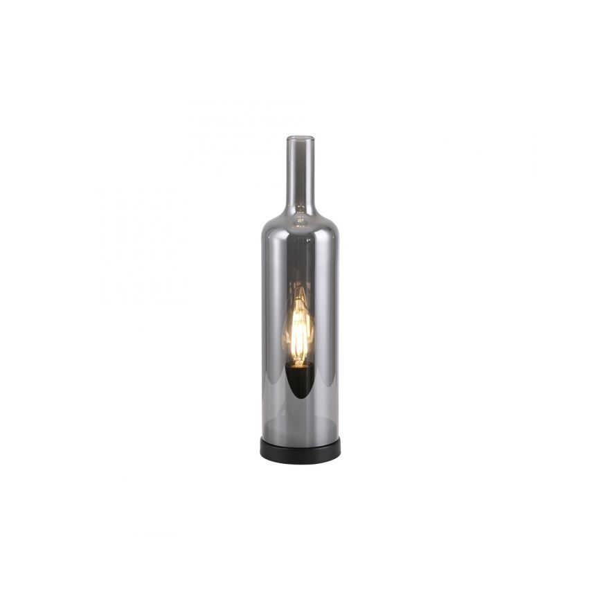JUST LIGHT. 14006-25 - Настольная лампа BOTTLE 1xE14/25W/230V чёрная/дымчатая