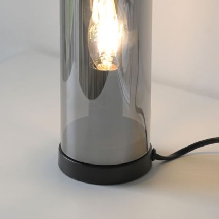 JUST LIGHT. 14006-25 - Настольная лампа BOTTLE 1xE14/25W/230V чёрная/дымчатая