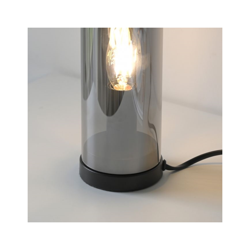 JUST LIGHT. 14006-25 - Настольная лампа BOTTLE 1xE14/25W/230V чёрная/дымчатая