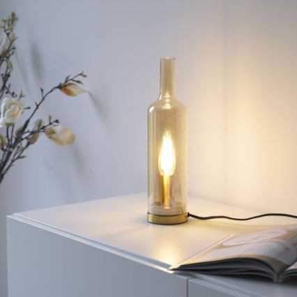 JUST LIGHT. 14006-27 - Настольная лампа BOTTLE 1xE14/25W/230V бежевая/дымчатая