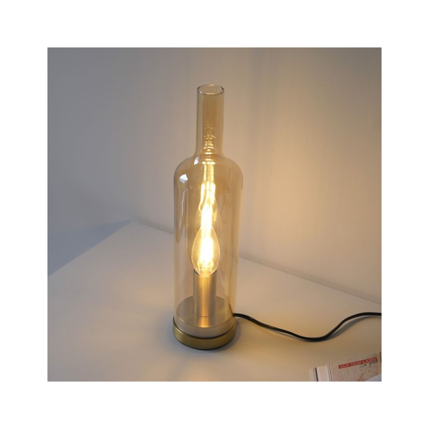 JUST LIGHT. 14006-27 - Настольная лампа BOTTLE 1xE14/25W/230V бежевая/дымчатая