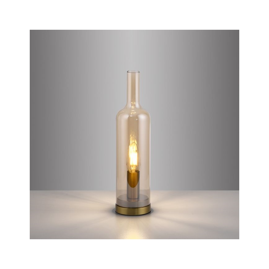 JUST LIGHT. 14006-27 - Настольная лампа BOTTLE 1xE14/25W/230V бежевая/дымчатая
