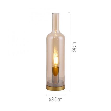 JUST LIGHT. 14006-27 - Настольная лампа BOTTLE 1xE14/25W/230V бежевая/дымчатая