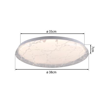 JUST LIGHT. 14008-16 - LED диммируемый потолочный светильник ART PLAFO LED/20W/230V 2700-6500K Ø 38 см белый + пульт дистанционного управления