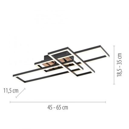 JUST LIGHT. 14051-79 - LED стельовий світильник AKUSTIKA LED/20,5W/230V дуб/чорний