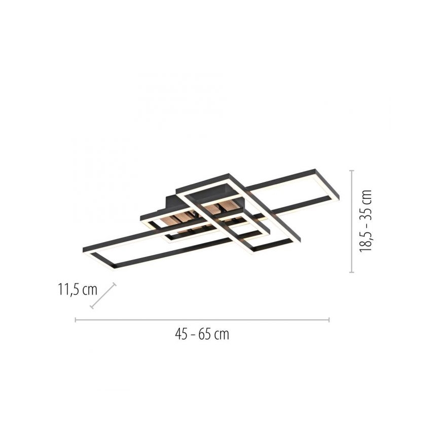 JUST LIGHT. 14051-79 - LED стельовий світильник AKUSTIKA LED/20,5W/230V дуб/чорний