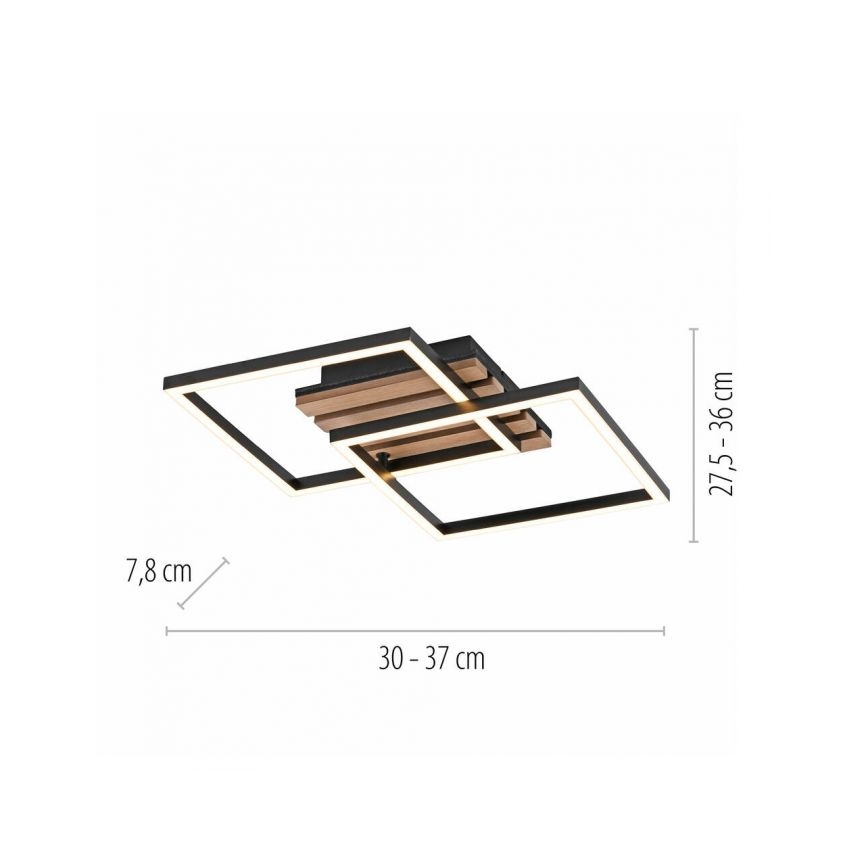 JUST LIGHT. 14053-79 - LED потолочный светильник AKUSTIKA LED/15W/230V дуб/чёрный