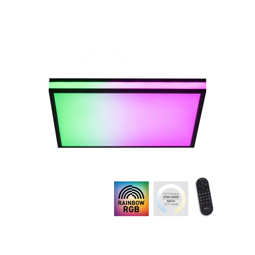 JUST LIGHT. 14110-18 - Стельовий RGBW-світильник з регулюванням яскравості MARIO BLACK LED/19,5W/230V 2700-5000K + пульт дистанційного керування