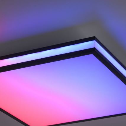 JUST LIGHT. 14110-18 - Стельовий RGBW-світильник з регулюванням яскравості MARIO BLACK LED/19,5W/230V 2700-5000K + пульт дистанційного керування