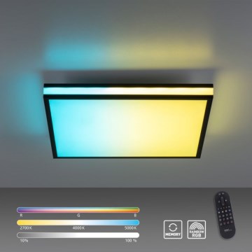 JUST LIGHT. 14110-18 - Стельовий RGBW-світильник з регулюванням яскравості MARIO BLACK LED/19,5W/230V 2700-5000K + пульт дистанційного керування