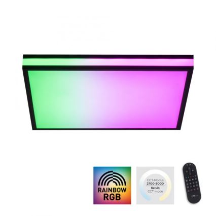 JUST LIGHT. 14110-18 - Светодиодный потолочный RGBW-светильник с регулированием яркости MARIO BLACK LED/19,5W/230V 2700-5000K + дистанционное управление