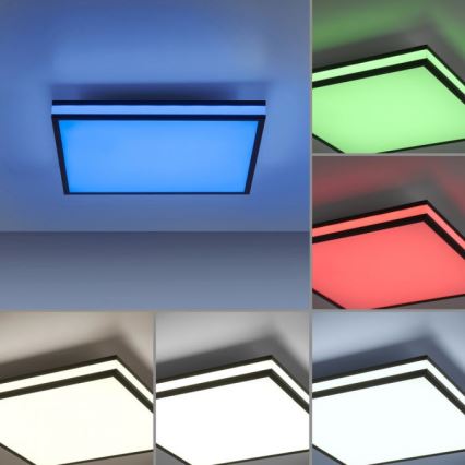 JUST LIGHT. 14110-18 - Светодиодный потолочный RGBW-светильник с регулированием яркости MARIO BLACK LED/19,5W/230V 2700-5000K + дистанционное управление