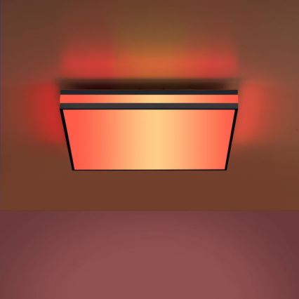 JUST LIGHT. 14110-18 - Светодиодный потолочный RGBW-светильник с регулированием яркости MARIO BLACK LED/19,5W/230V 2700-5000K + дистанционное управление