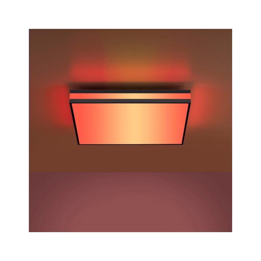 JUST LIGHT. 14110-18 - Светодиодный потолочный RGBW-светильник с регулированием яркости MARIO BLACK LED/19,5W/230V 2700-5000K + дистанционное управление
