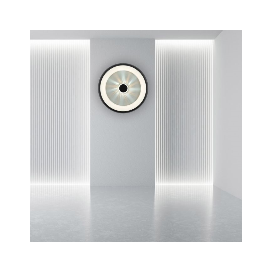 JUST LIGHT. 14384-18 - Светодиодный потолочный светильник с регулированием яркости VERTIGO LED/29W/230V 2700-5000K черный + дистанционное управление